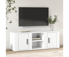 TV staliukas Televizoriaus spintelė, baltos spalvos, 100x31,5x35cm, mediena