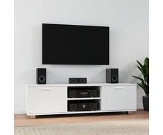 TV staliukas Televizoriaus spintelė, baltos spalvos, 140x40,5x35cm, mediena