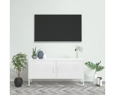 TV staliukas Televizoriaus spintelė, baltos spalvos, 105x35x50cm, plienas