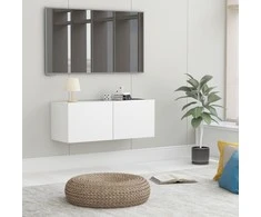 TV staliukas Televizoriaus spintelė, balta, 80x30x30cm, apdirbta mediena