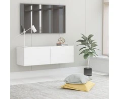 TV staliukas Televizoriaus spintelė, balta, 100x30x30cm, apdirbta mediena