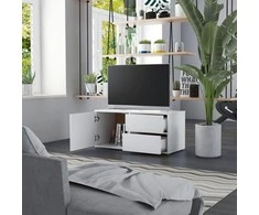 TV staliukas Televizoriaus spintelė, balta, 80x34x36cm, apdirbta mediena