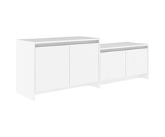 TV staliukas Televizoriaus spintelė, balta, 146,5x35x50cm, apdirbta mediena