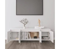TV staliukas Televizoriaus spintelė, balta, 120x30x40,5 cm, apdirbta mediena