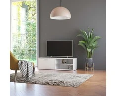 TV staliukas Televizoriaus spintelė, balta, 120x34x37cm, apdirbta mediena