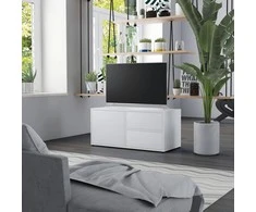 TV staliukas Televizoriaus spintelė, balta, 80x34x36cm, apdirbta mediena