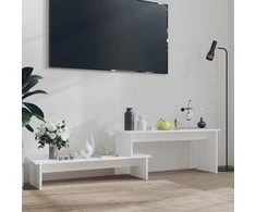 Televizoriaus spintelė, balta, 180x30x43cm, apdirbta mediena