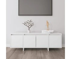 TV staliukas Televizoriaus spintelė, balta, 120x30x40,5 cm, apdirbta mediena