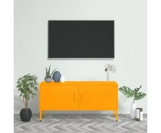 TV staliukas Televizoriaus spintelė, garstyčių geltona, 105x35x50cm, plienas