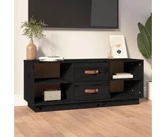 TV staliukas Televizoriaus spintelė, juoda, 100x34x40cm, pušies masyvas
