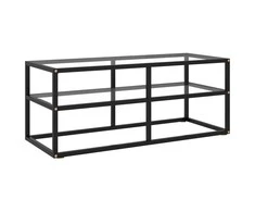 TV staliukas Televizoriaus spintelė, juoda, 100x40x40cm, su grūdintu stiklu