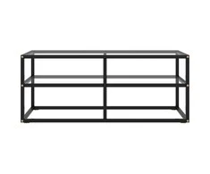 TV staliukas Televizoriaus spintelė, juoda, 100x40x40cm, su grūdintu stiklu