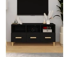 TV staliukas Televizoriaus spintelė, juoda, 102x36x50cm, apdirbta mediena