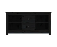 TV staliukas Televizoriaus spintelė, juoda, 103x36,5x52cm, pušies masyvas