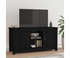 TV staliukas Televizoriaus spintelė, juoda, 103x36,5x52cm, pušies masyvas