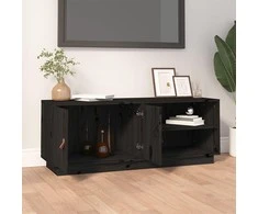 TV staliukas Televizoriaus spintelė, juoda, 105x34x40cm, pušies masyvas