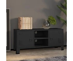 TV staliukas Televizoriaus spintelė, juoda, 105x35x42cm, metalas