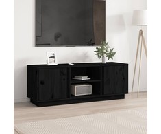 TV staliukas Televizoriaus spintelė, juoda, 110x35x40,5cm, pušies masyvas