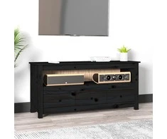 TV staliukas Televizoriaus spintelė, juoda, 114x35x52cm, pušies masyvas