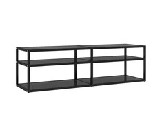 TV staliukas Televizoriaus spintelė, juoda, 140x40x40,5cm, grūdintas stiklas