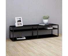 TV staliukas Televizoriaus spintelė, juoda, 160x40x40,5cm, grūdintas stiklas