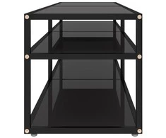 TV staliukas Televizoriaus spintelė, juoda, 160x40x40,5cm, grūdintas stiklas