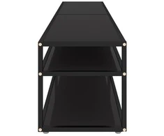 TV staliukas Televizoriaus spintelė, juoda, 200x40x40,5cm, grūdintas stiklas