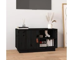 TV staliukas Televizoriaus spintelė, juoda, 70x34x40cm, pušies masyvas