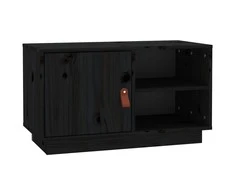 TV staliukas Televizoriaus spintelė, juoda, 70x34x40cm, pušies masyvas