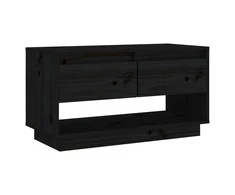 TV staliukas Televizoriaus spintelė, juoda, 74x34x40cm, pušies masyvas