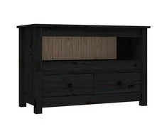 TV staliukas Televizoriaus spintelė, juoda, 79x35x52cm, pušies masyvas