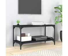 TV staliukas Televizoriaus spintelė, juoda, 80x33x41cm, mediena ir plienas
