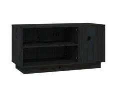 TV staliukas Televizoriaus spintelė, juoda, 80x35x40,5cm, pušies masyvas