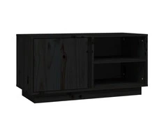 TV staliukas Televizoriaus spintelė, juoda, 80x35x40,5cm, pušies masyvas