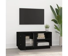 TV staliukas Televizoriaus spintelė, juoda, 80x35x40,5cm, pušies masyvas