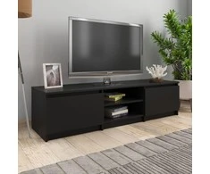 TV staliukas Televizoriaus spintelė, juoda, 140x40x35,5cm, apdirbta mediena