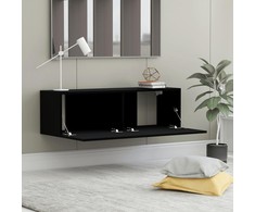 TV staliukas Televizoriaus spintelė, juoda, 100x30x30cm, apdirbta mediena