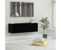 TV staliukas Televizoriaus spintelė, juoda, 100x30x30cm, apdirbta mediena