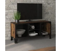 TV staliukas Televizoriaus spintelė, kaimiška ruda, 105x36x47cm, metalas/MDF