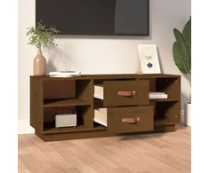 TV staliukas Televizoriaus spintelė, medaus ruda, 100x34x40cm, pušis