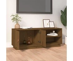 TV staliukas Televizoriaus spintelė, medaus ruda, 105x34x40cm, pušis