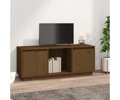 TV staliukas Televizoriaus spintelė, medaus ruda, 110,5x35x44cm, pušis