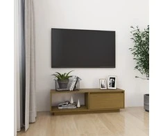 TV staliukas Televizoriaus spintelė, medaus ruda, 110x30x33,5cm, pušis