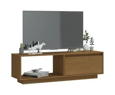 TV staliukas Televizoriaus spintelė, medaus ruda, 110x30x33,5cm, pušis