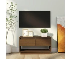 TV staliukas Televizoriaus spintelė, medaus ruda, 74x34x40cm, pušis