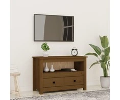 TV staliukas Televizoriaus spintelė, medaus ruda, 79x35x52cm, pušies masyvas