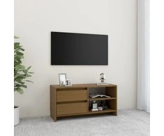 TV staliukas Televizoriaus spintelė, medaus ruda, 80x31x39cm, pušies masyvas