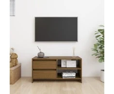 TV staliukas Televizoriaus spintelė, medaus ruda, 80x31x39cm, pušies masyvas