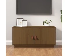 TV staliukas Televizoriaus spintelė, medaus ruda, 80x34x40cm, pušies masyvas