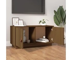 TV staliukas Televizoriaus spintelė, medaus ruda, 80x34x40cm, pušies masyvas